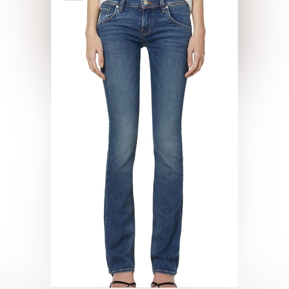 Hudson Mid-Rise Beth Baby Boot Women's Dark Blue Jeans with Back Flap Pockets - Picture 1 of 17